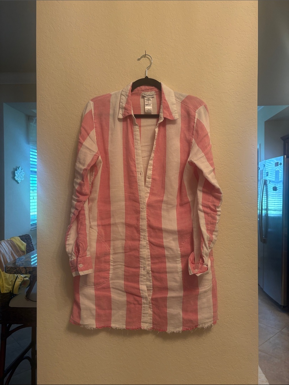 Tommy Bahama Pink Button-Up Linen Blend Shirt